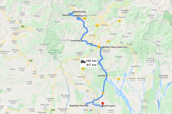 route-map-from-njp-siliguri-to-bajre-dara-base-camp-melliaching