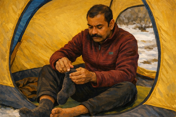 Wear dry socks upon arriving the day’s destination