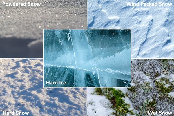 Different types of snow encountered during Himalayan winter trekking